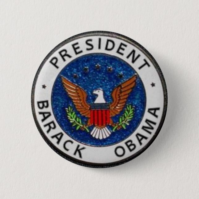 Macaron Rond 5 Cm Pin présidentiel de joint d'Obama (Devant)
