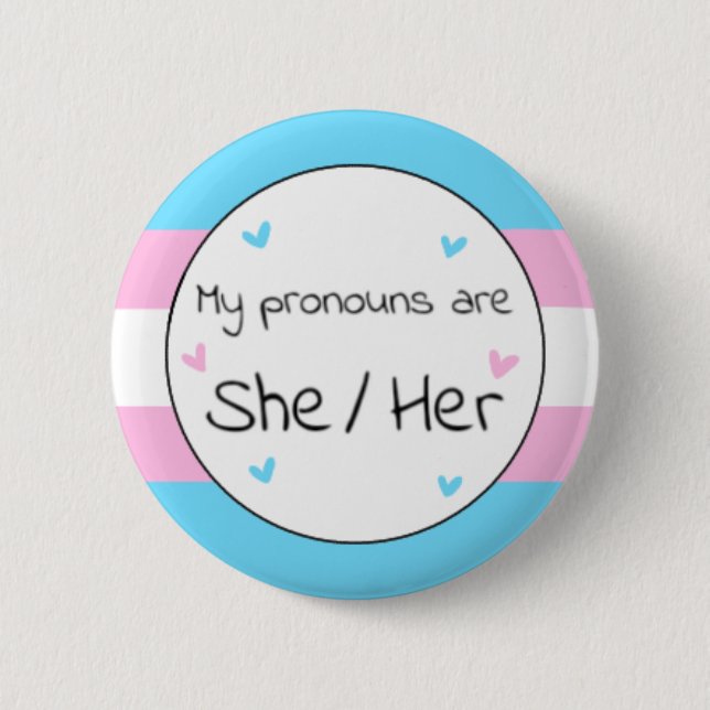 Macaron Rond 5 Cm Pin Pronoun Transgenre (Devant)