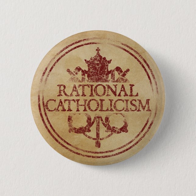 Macaron Rond 5 Cm Pin rationnel de catholicisme (Devant)