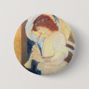 Macaron Rond 5 Cm Pin rond de bouton d'ange de Noël - Burne-Jones