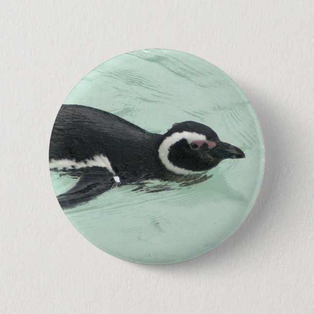 Macaron Rond 5 Cm Pin rond de pingouin de natation (Devant)