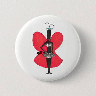 Macaron Rond 5 Cm Pin rouge/noir de pseudo célébrité de SBM de