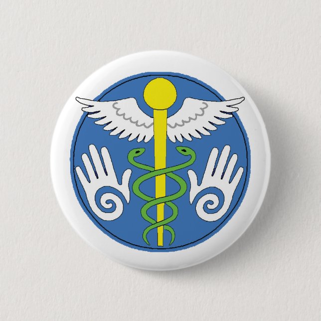 Macaron Rond 5 Cm Pin-sur l'insigne - guérissant (Devant)