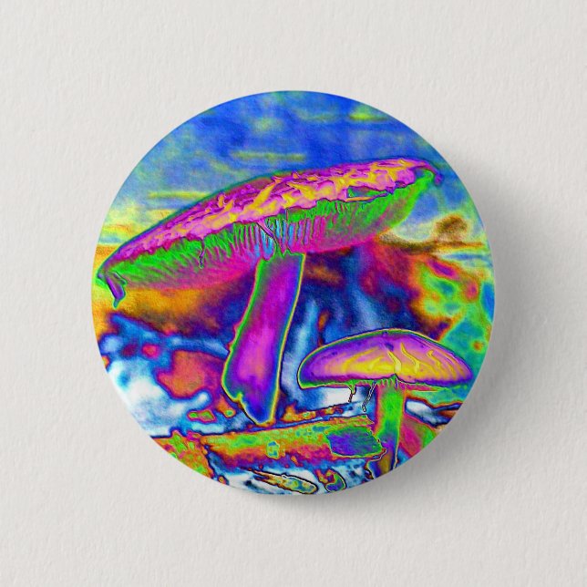 Macaron Rond 5 Cm Pin Trippy hippie de Dippie 'Shrooms (Devant)