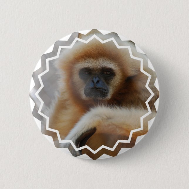 Macaron Rond 5 Cm Pin triste de gibbon (Devant)