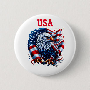 Macaron Rond 5 Cm Pin USA
