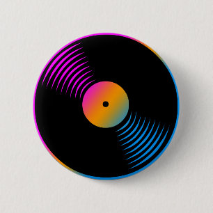Macaron Rond 5 Cm Pin vintage de disque vinyle du tigre 80s de Corey
