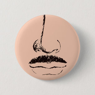 Macaron Rond 5 Cm Pinback surréaliste de Mustache