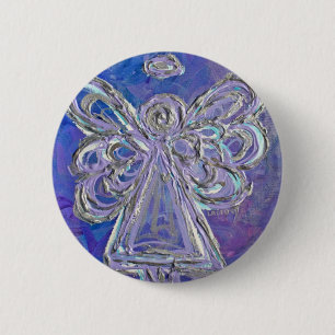 Macaron Rond 5 Cm Pinceau de bouton d'angle violet