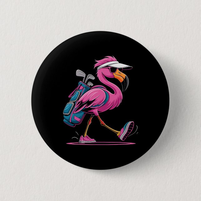 Macaron Rond 5 Cm Ping Flamingo Golf Sungles Woman Ladies Men Golf L (Devant)