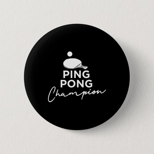 Macaron Rond 5 Cm Ping Pong Champion de tennis de table (Devant)