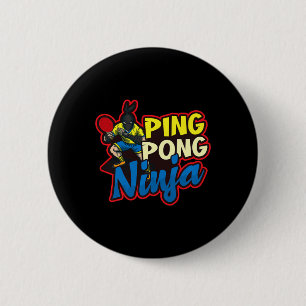 Macaron Rond 5 Cm Ping Pong Ninja Design Table Tennis  