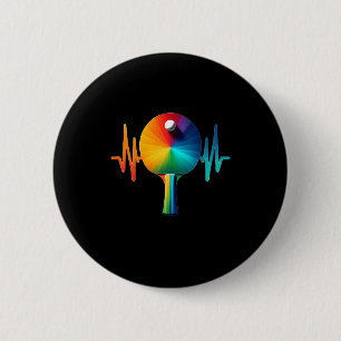 Macaron Rond 5 Cm Ping pong pouls tennis de table battement de coeur