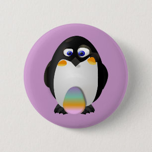 Macaron Rond 5 Cm Pingouin avec l'oeuf de pâques