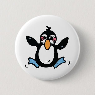 Macaron Rond 5 Cm pingouin bébé heureux