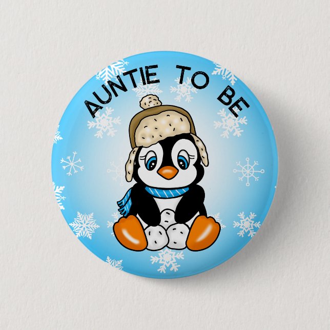 Macaron Rond 5 Cm Pingouin bébé mignon | Tante À Être Baby shower (Devant)