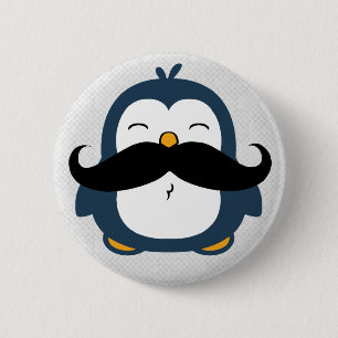 Macaron Rond 5 Cm Pingouin de moustache