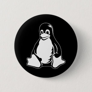 Macaron Rond 5 Cm Pingouin de Tux - (Linux, Open Source, Copyleft,