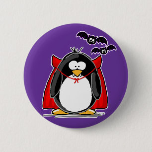 Macaron Rond 5 Cm Pingouin de vampire