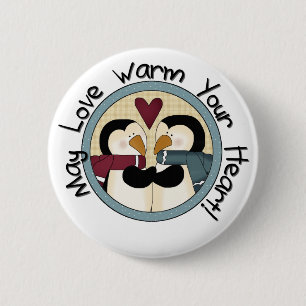 Macaron Rond 5 Cm Pingouin Love T-shirts et cadeaux de vacances