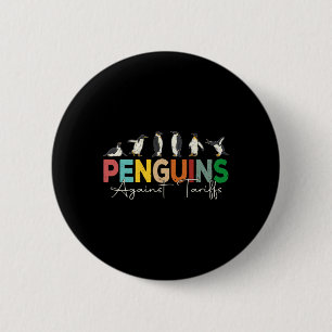 Macaron Rond 5 Cm Pingouins contre les droits de douane Humour Anima