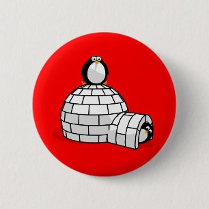 Macaron Rond 5 Cm Pingouins et bouton d'igloo
