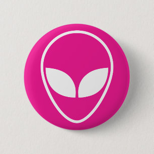 Macaron Rond 5 Cm Pink Alien pin button, geek