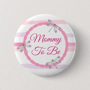 Macaron Rond 5 Cm Pink Dragonfly Maman pour être Baby shower