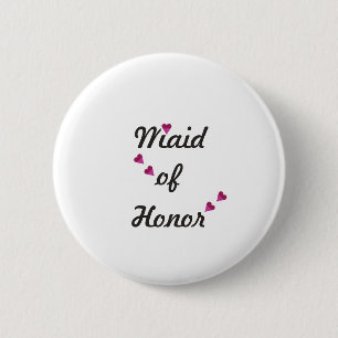 Macaron Rond 5 Cm Pink Heart Maid of Honor