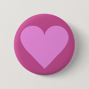 Macaron Rond 5 Cm Pink Heart Valentine bouton personnalisé