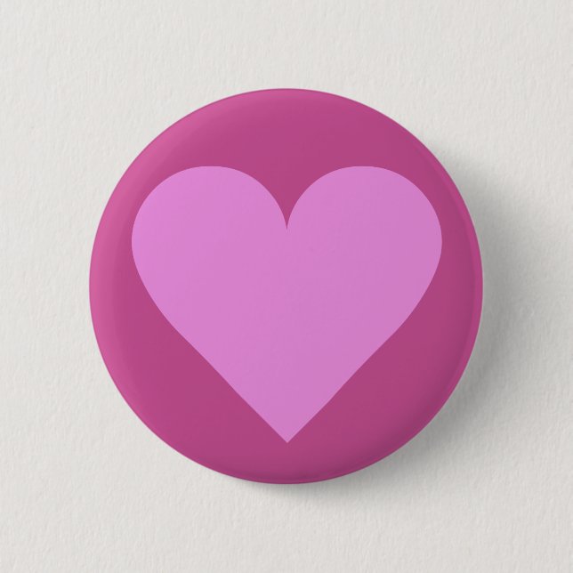 Macaron Rond 5 Cm Pink Heart Valentine bouton personnalisé (Devant)