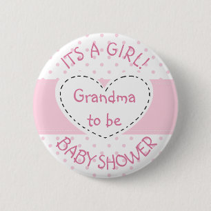 Macaron Rond 5 Cm Pink Polka Dot Grand-mère pour être une petite fil