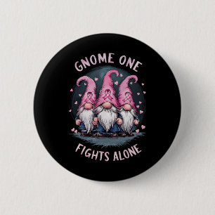 Macaron Rond 5 Cm Pink Ribbon Sensibilisation au cancer du sein Gnom