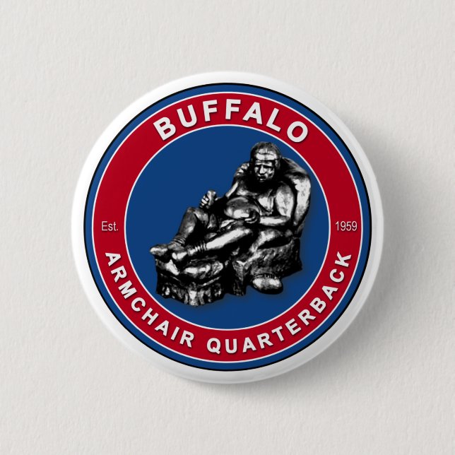 Macaron Rond 5 Cm Pins De Football Buffalo À Quarterback (Devant)