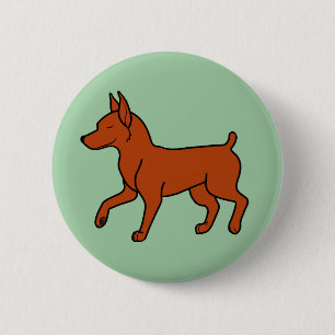 Macaron Rond 5 Cm Pinscher miniature rouge