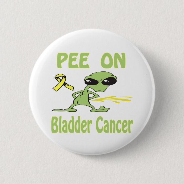Macaron Rond 5 Cm Pipi sur le bouton de cancer de la vessie (Devant)