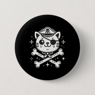 Macaron Rond 5 Cm Pirate Cat Pirate Crew Anniversaire