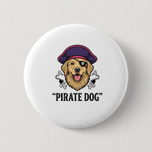 Macaron Rond 5 Cm Pirate Chien Gravure Vintage Dessin de T-shirt_1