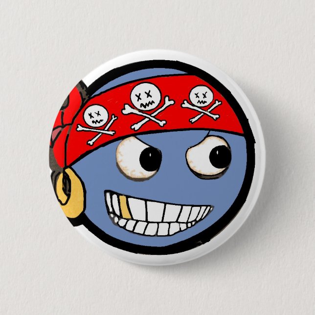 Macaron Rond 5 Cm pirate de smilie (Devant)