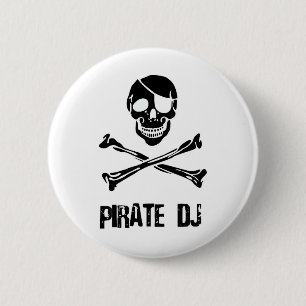 Macaron Rond 5 Cm Pirate DJ