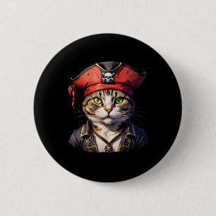 Macaron Rond 5 Cm Pirate Et Chat Le Boucanier Feline