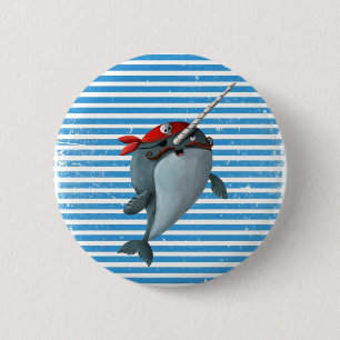 Macaron Rond 5 Cm Pirate mignon Narwhal