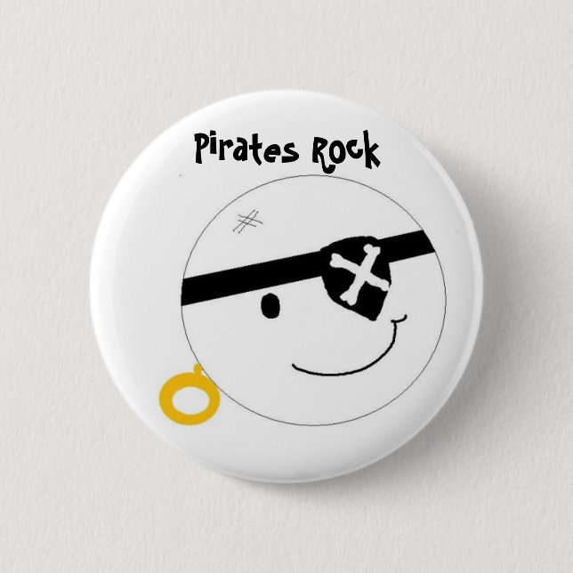 Macaron Rond 5 Cm Pirates Rock (Devant)