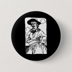 Macaron Rond 5 Cm Pirates Vintage Croquis d'un capitaine par Howard 