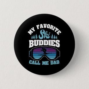 Macaron Rond 5 Cm Piste de ski alpin Ski Papa Skieur Snowboardeur Pè