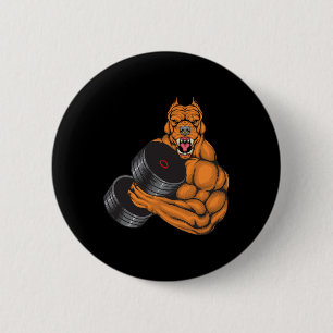 Macaron Rond 5 Cm Pit Bull Fitness - Poids du corps de levage