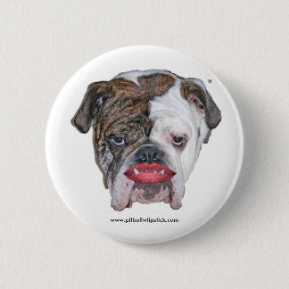 MACARON ROND 5 CM PITBULL AVEC LE ROUGE À LÈVRES