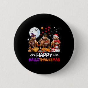 Macaron Rond 5 Cm Pitbull Chien Noël Hallothankmas Joyeux Thanksgi