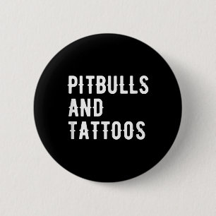 Macaron Rond 5 Cm Pitbulles et tatouages Pitbull propriétaire chien 