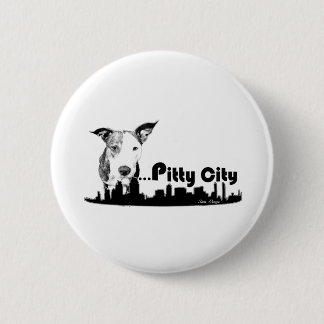 Macaron Rond 5 Cm Pitty City PitBull Terrier Staffordshire San Diego
